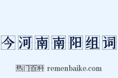 今河南南阳组词是什么意思的图片